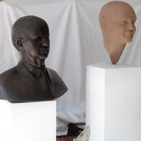 Portrait-Busts in the atelier